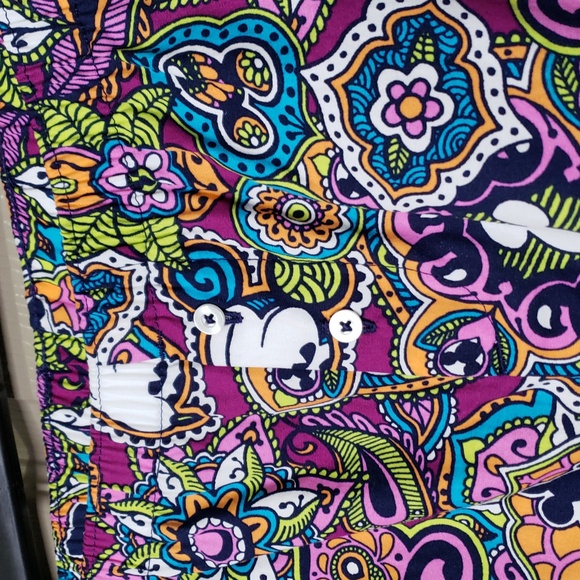 Disney parks authentic original boho floral Paisley boxer cotton pants small - Picture 4 of 6